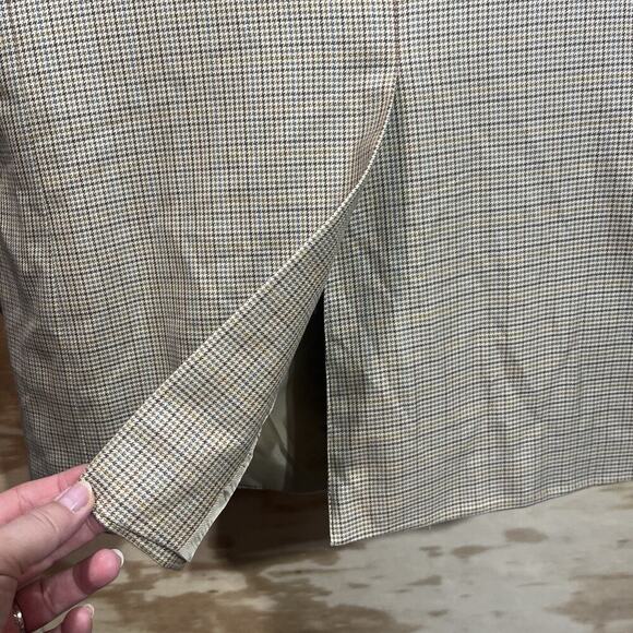 Bert Pulitzer Silk Wool Jacket Beige Multicolor Houndstooth Blazer Men’s Sz 46L - Picture 8 of 14